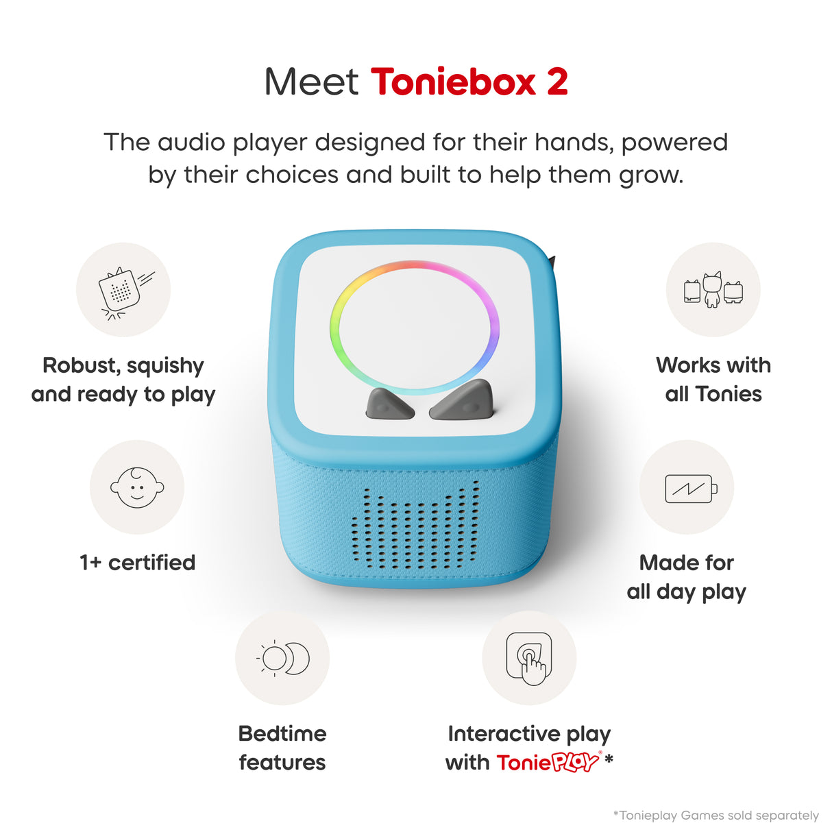 Toniebox 2 Sky Blue Starter Set Creative Tonie Rubie UK