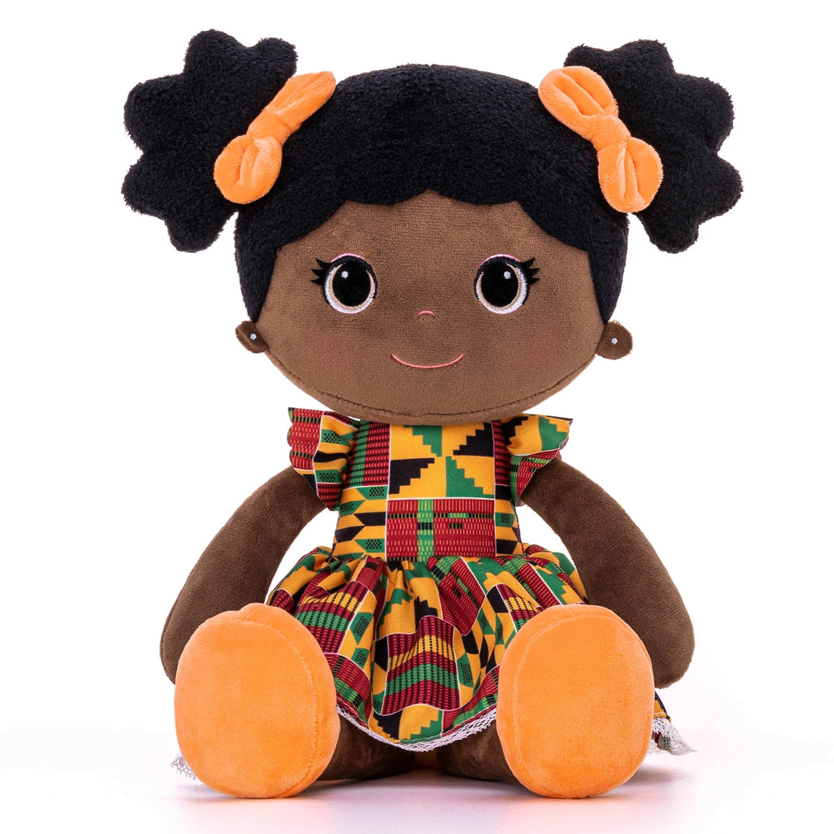 Bibinee Mabel Doll (Kente) Soft Plush Ethnic Doll (Due End of May) can pre-order - Little Whispers
