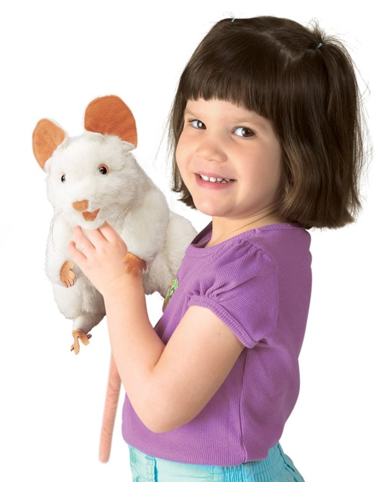 Folkmanis White Mouse Hand Puppet - Little Whispers