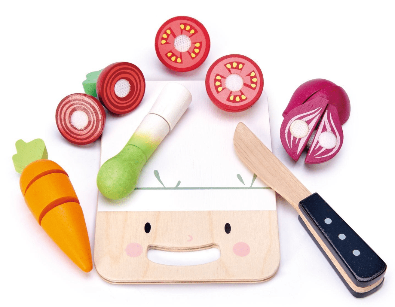 Food Faces Story Sack with Wooden Chopping Board - Little Whispers