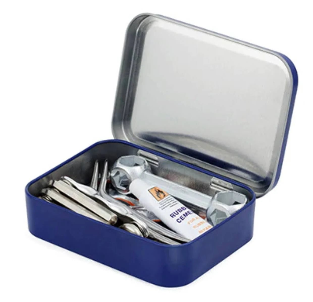 Kikkerland Bicycle Repair Kit in a Tin - Small Compact Portable Cycle Fix Tyre Puncture Tin - Little Whispers