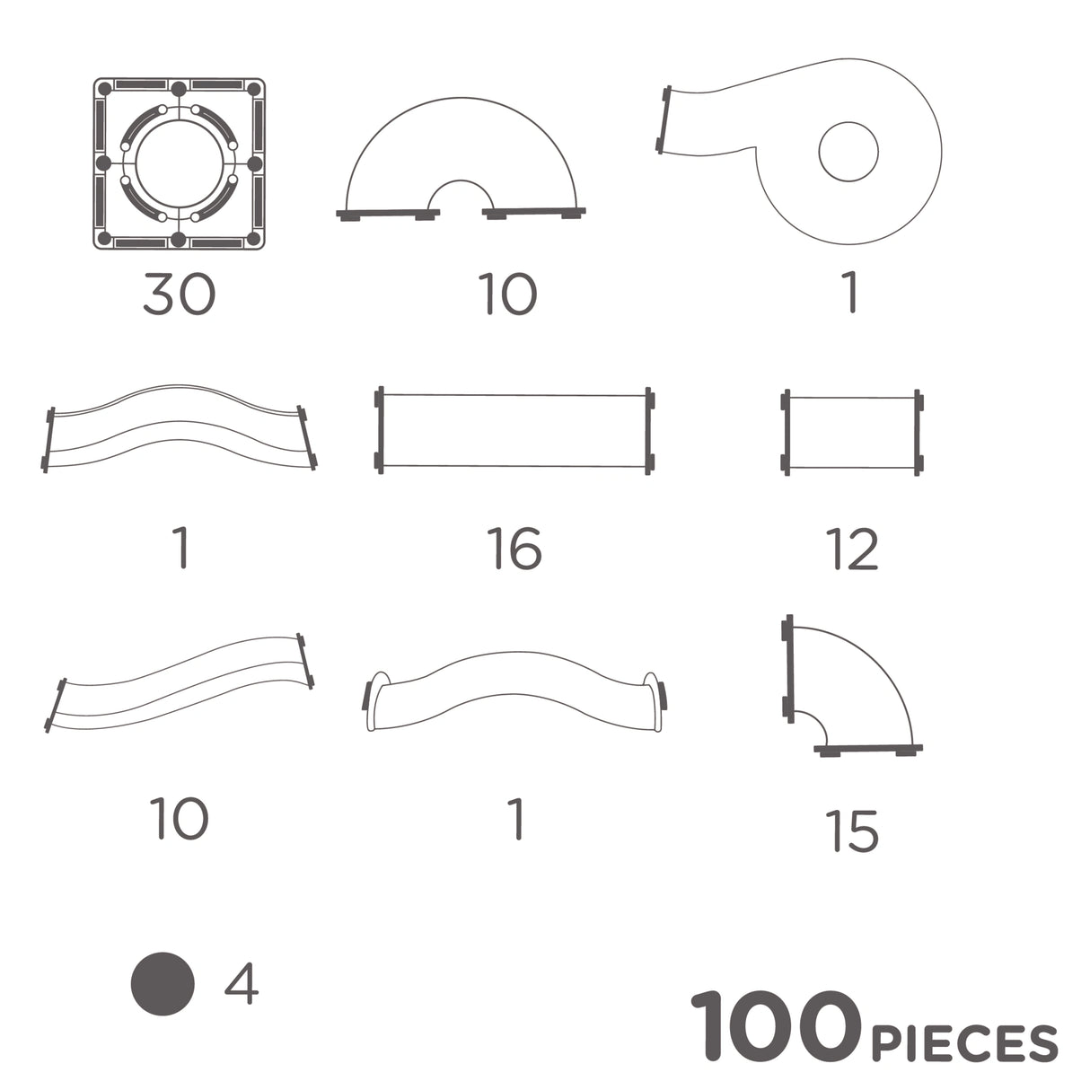 CleverClixx Ball Run Dazzling Lights Pack Intense 100 pieces