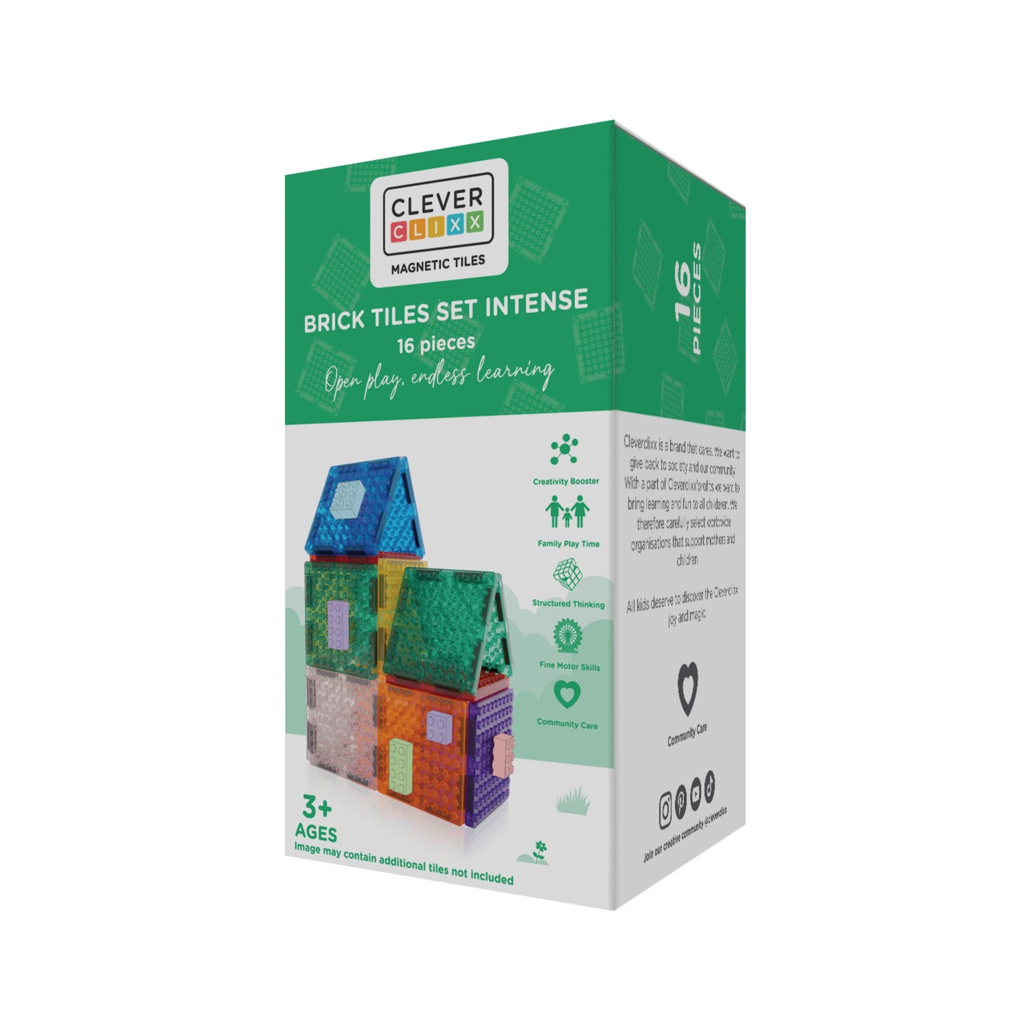 CleverClixx Brick Tiles Pack Intense 16 pieces