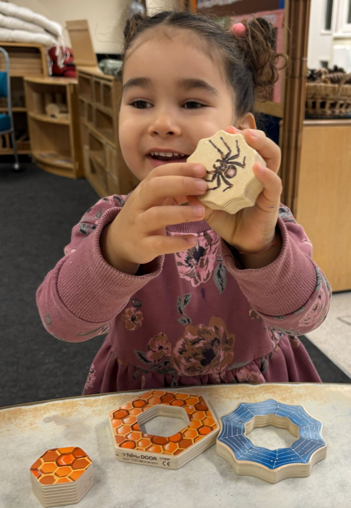 Yellow Door Who's Hiding? Garden Bugs with girl playing
