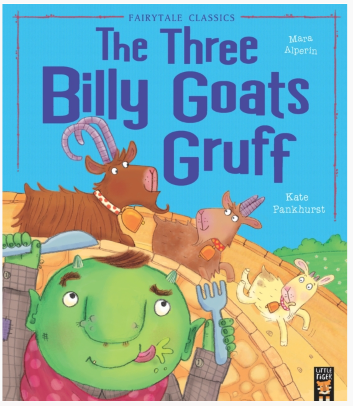 Billy Goats Gruff Story Sack with wooden characters