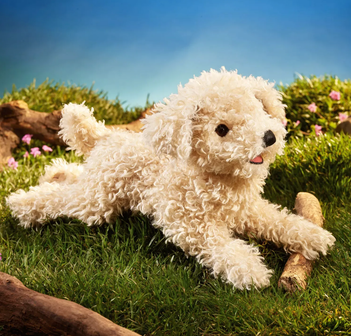 Folkmanis White Poodle Puppy