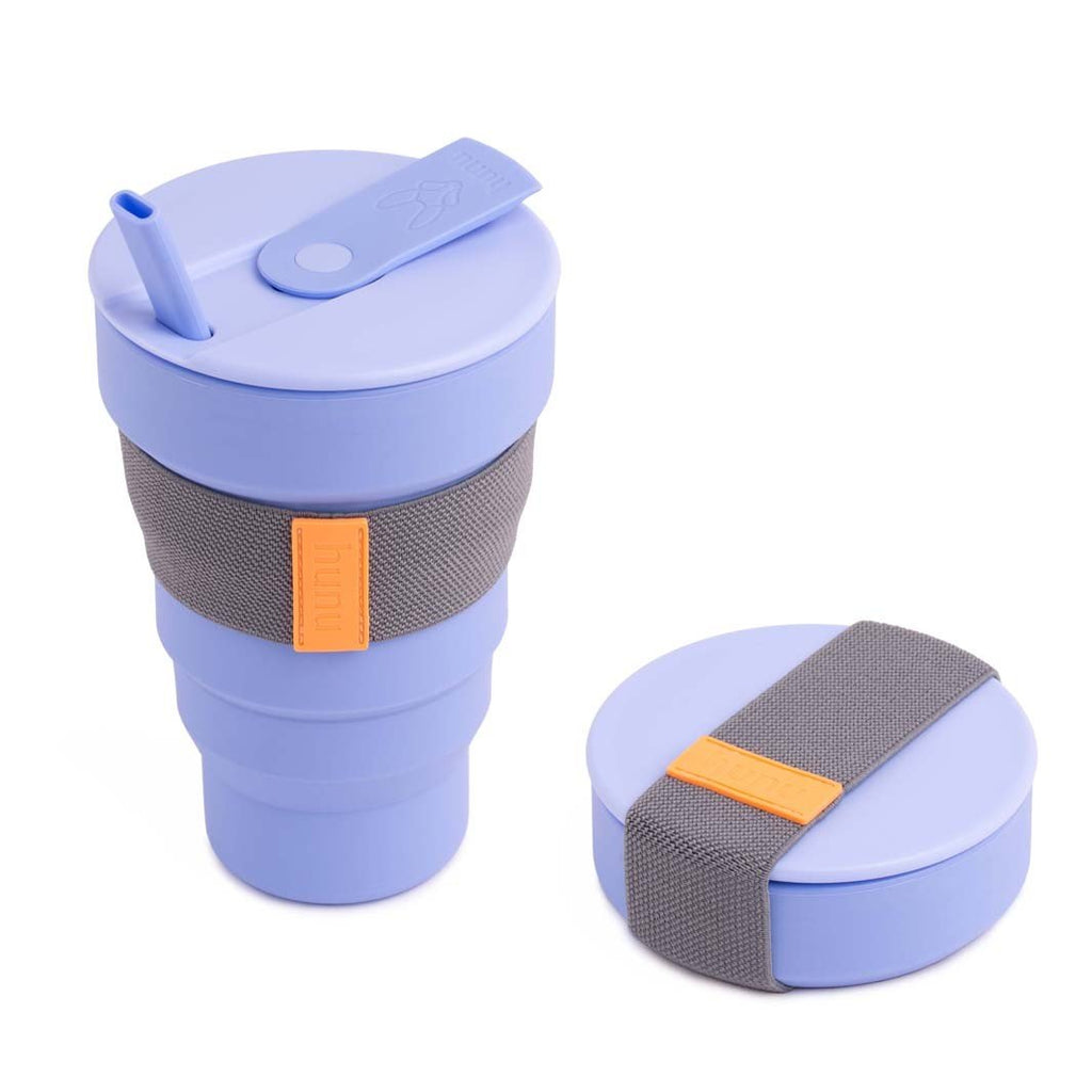 Collapsible Silicone Cup + Straw 20oz Lavender - Little Whispers