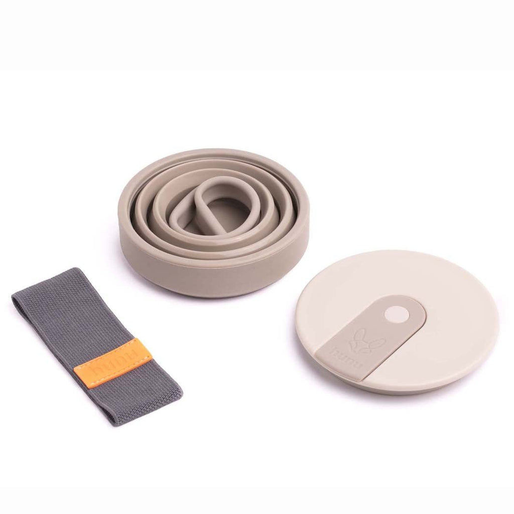 Collapsible Silicone Cup + Straw 20oz Warm Grey - Little Whispers