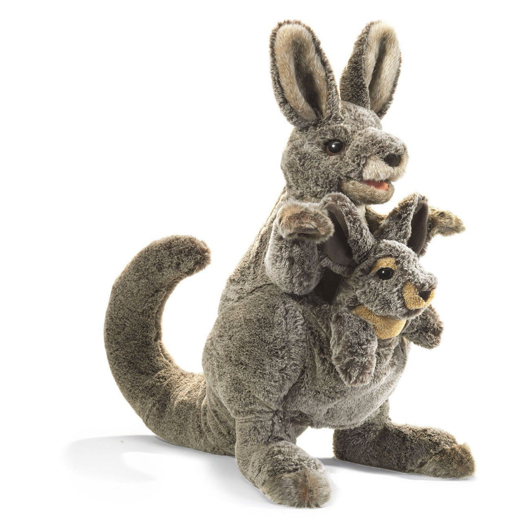 Folkmanis Kangaroo and Joey Hand Puppet - Little Whispers