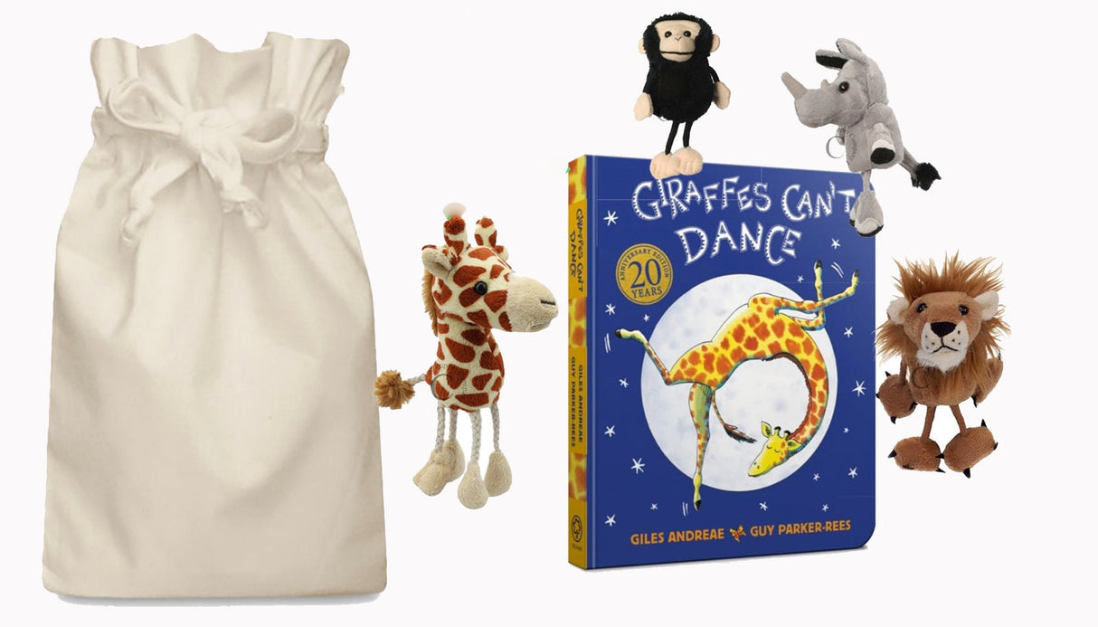 Giraffes Can't Dance Story Sack with Puppet Company Finger Puppets