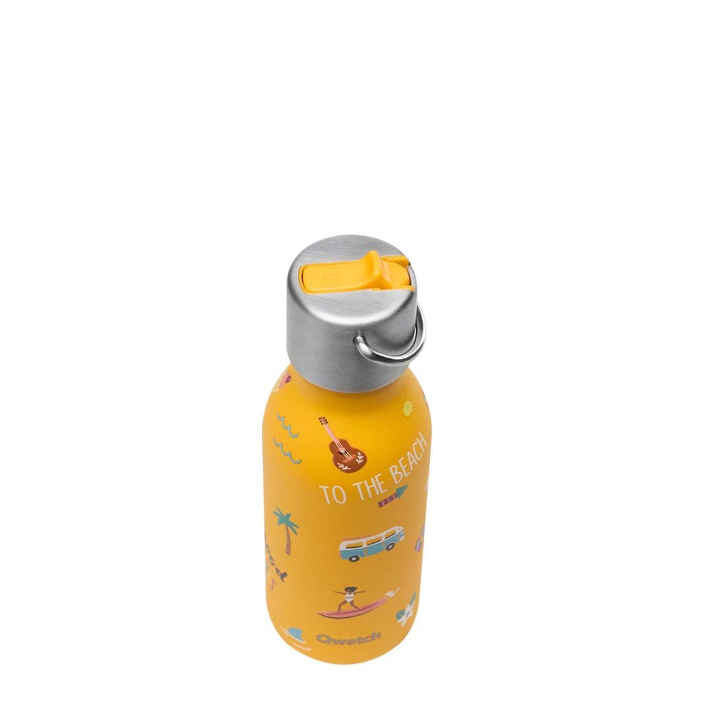 Insulated Stainless Steel Kids Bottle with Sports Lid Yellow 350ml - Little Whispers