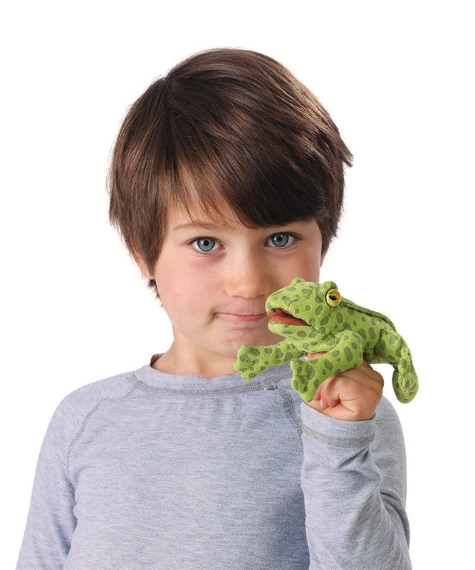 Folkmanis Mini Frog Finger Puppet with Boy