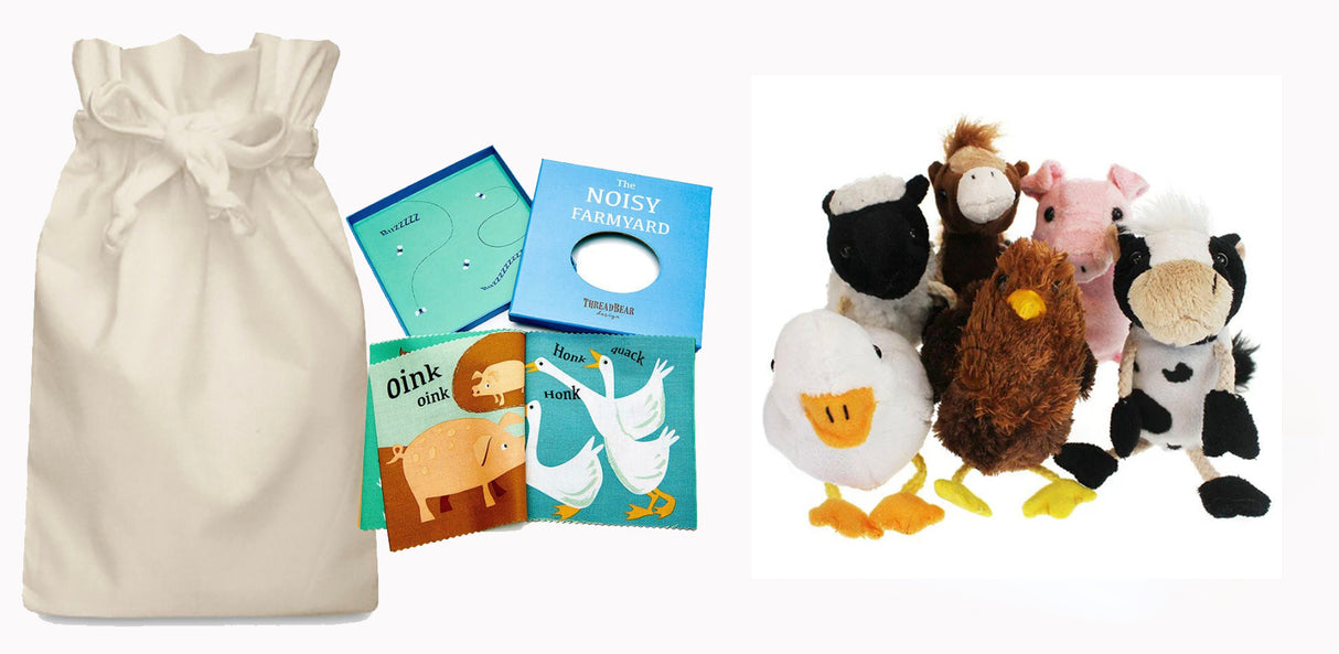 Farmyard Story Sack with Cloth Book and Finger Puppets