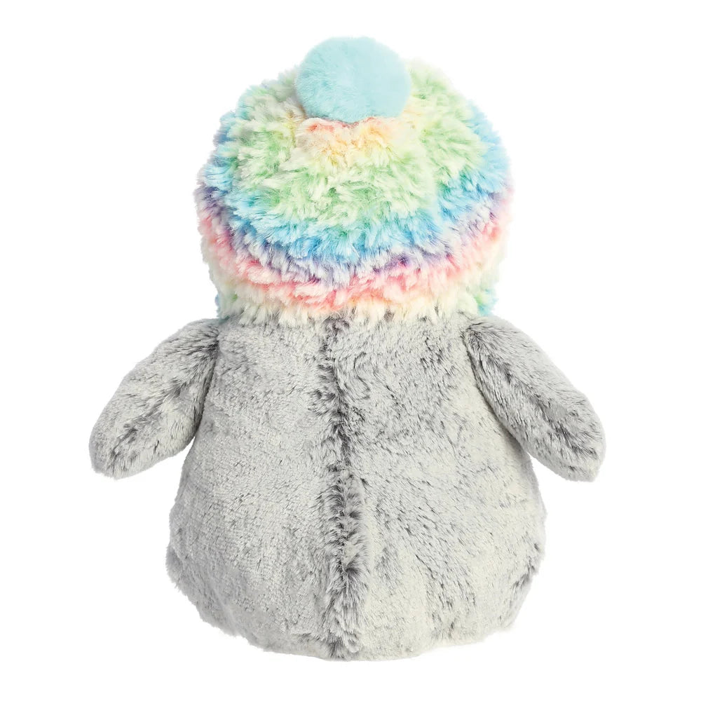 PomPom Penguin Rainbow Hat Soft Toy