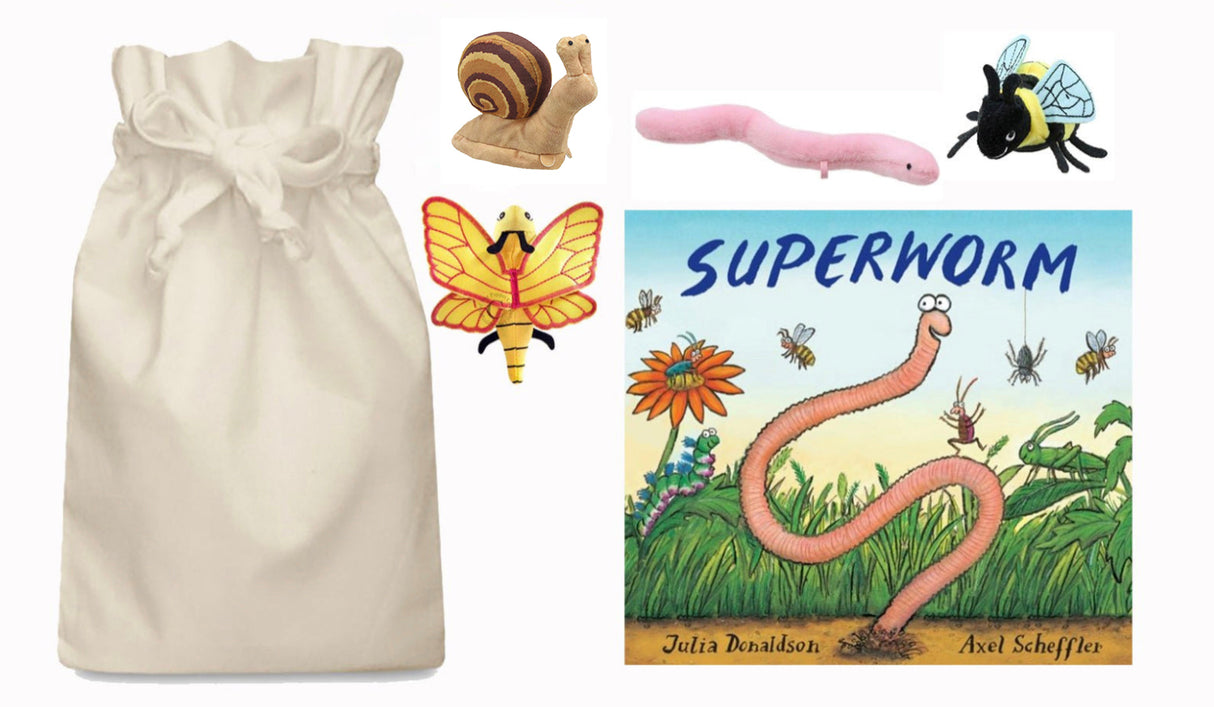 Superworm Story Sack with Finger Puppets