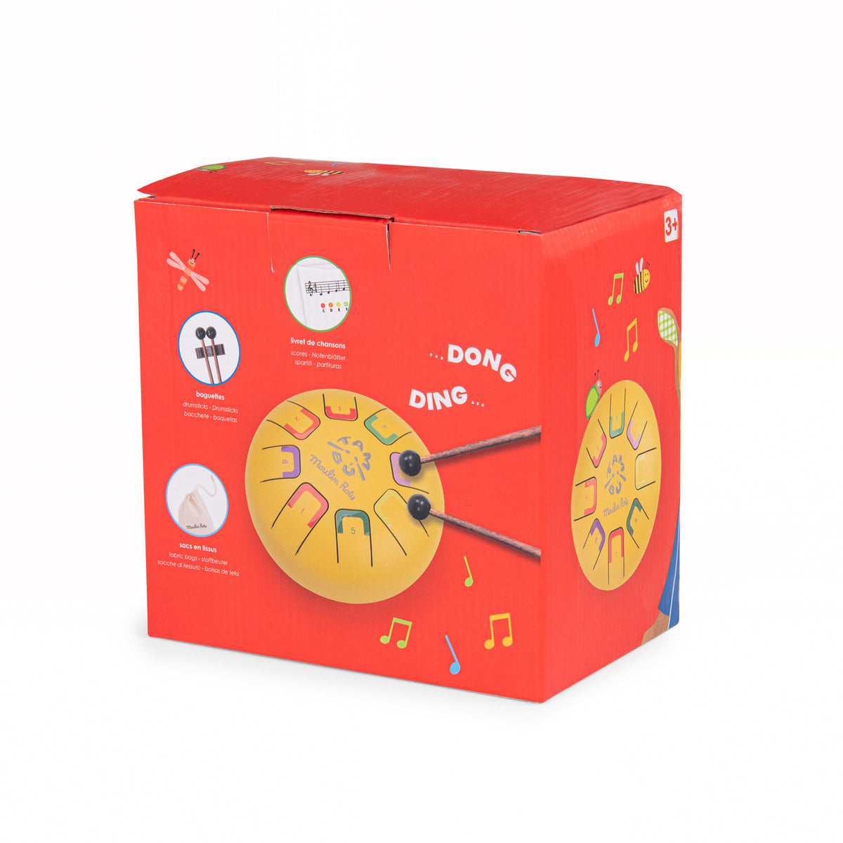 Moulin Roty Small Yellow tongue drum Les Popipop
