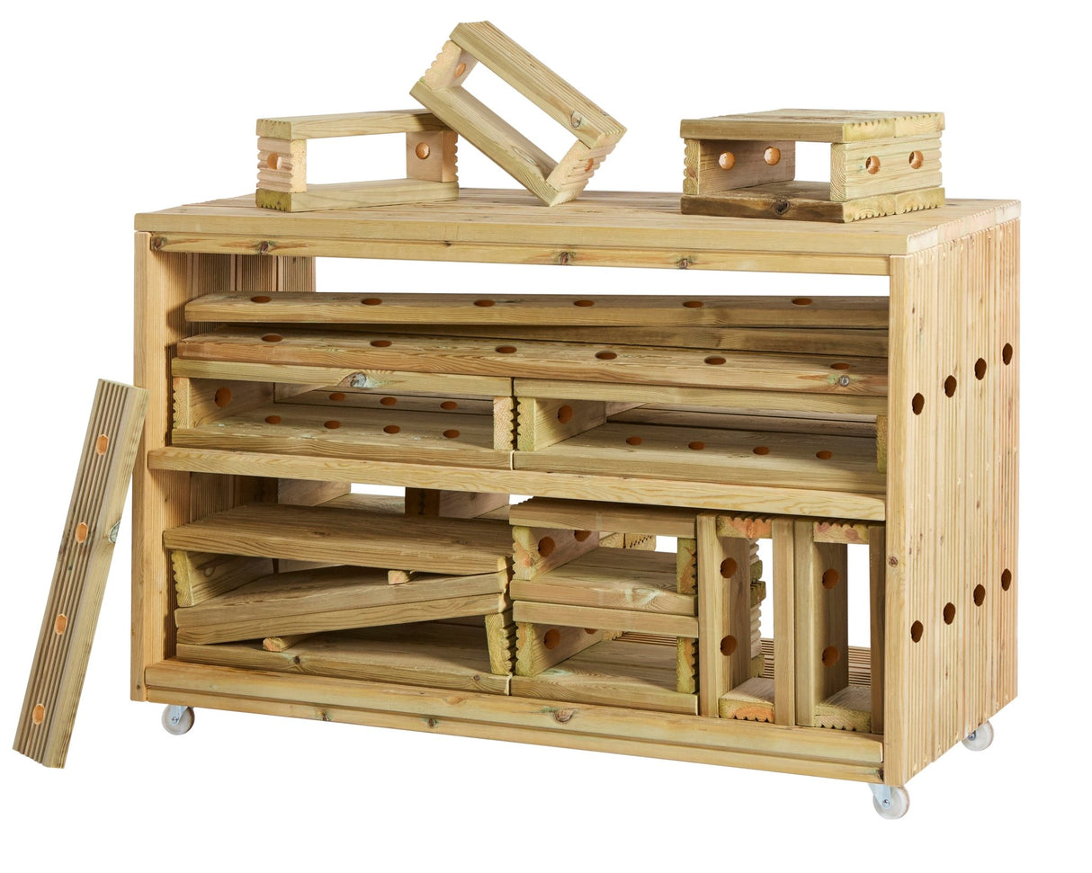 Cosy Imagineering Block Trolley With 25 Blocks (Direct Shipping Item) - Little Whispers