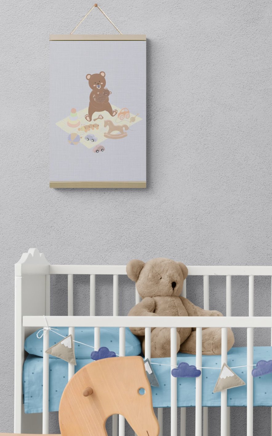 Singing Lullabies to Teddy Bear - Prints Wall Art Decor - Little Whispers