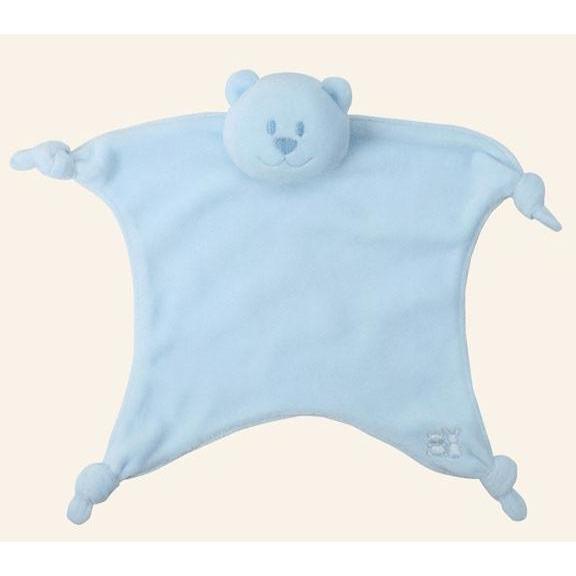 Blue Velour Bear Comforter - Little Whispers 