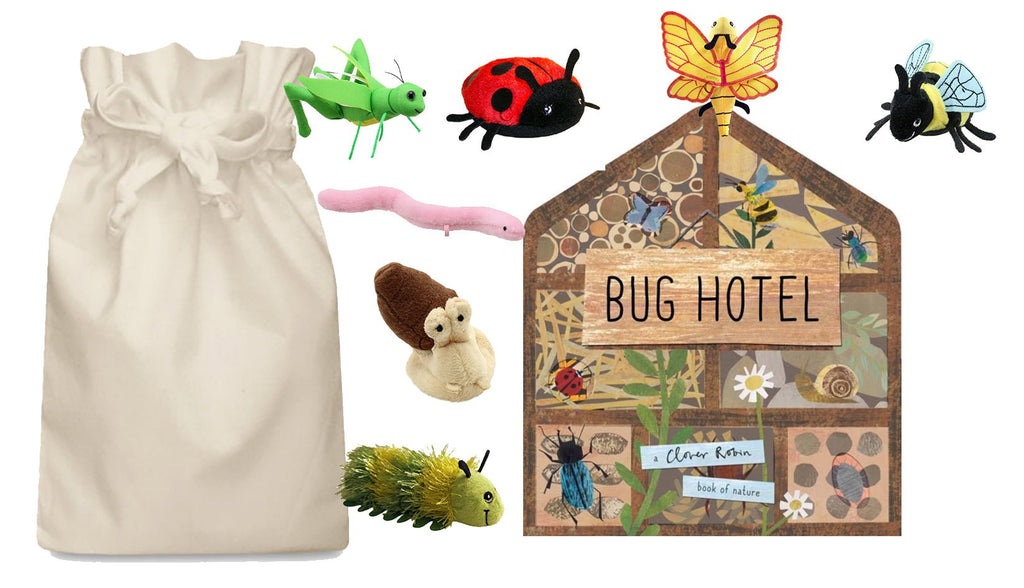 Bug Hotel Story Sack with Puppet Company Finger Puppets - Little Whispers