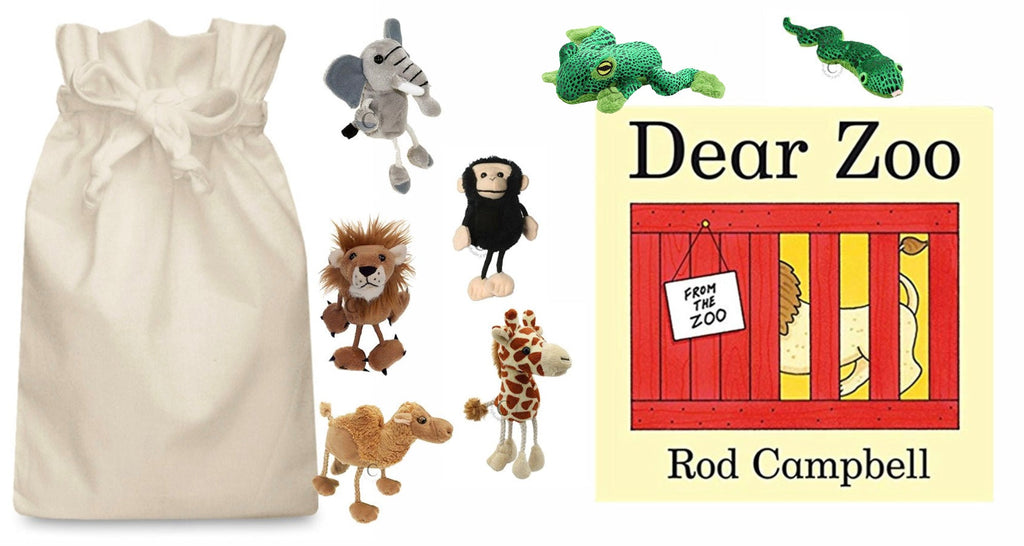 Dear Zoo Story Sack with Puppet Company Finger Puppets - Little Whispers