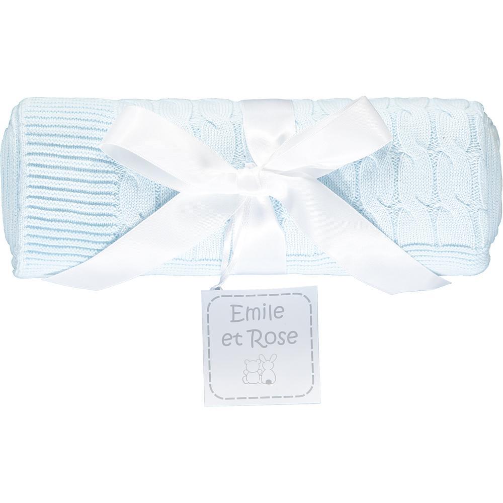 Emile Et Rose New Style Blue Knitted Blanket - Little Whispers 