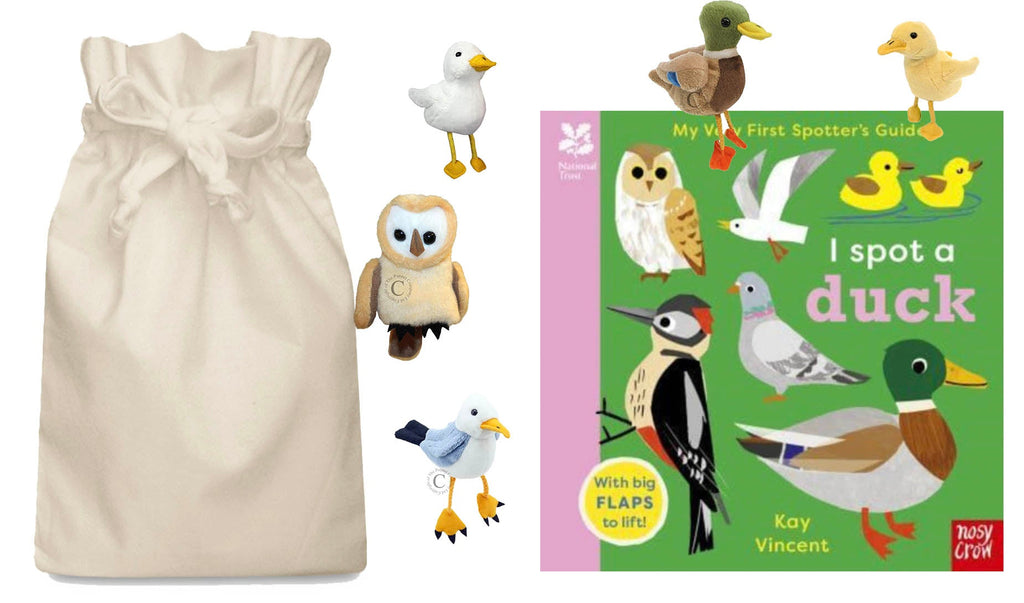 I Spot a Duck Story Sack with Finger Puppets - Little Whispers