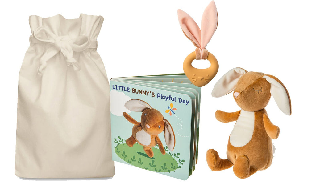 Leika Little Bunny Story Sack with Soft Toy and Teether - Little Whispers