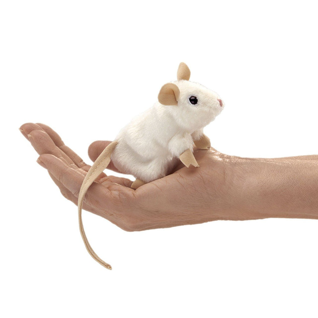 Mini White Mouse Finger Puppet - Little Whispers