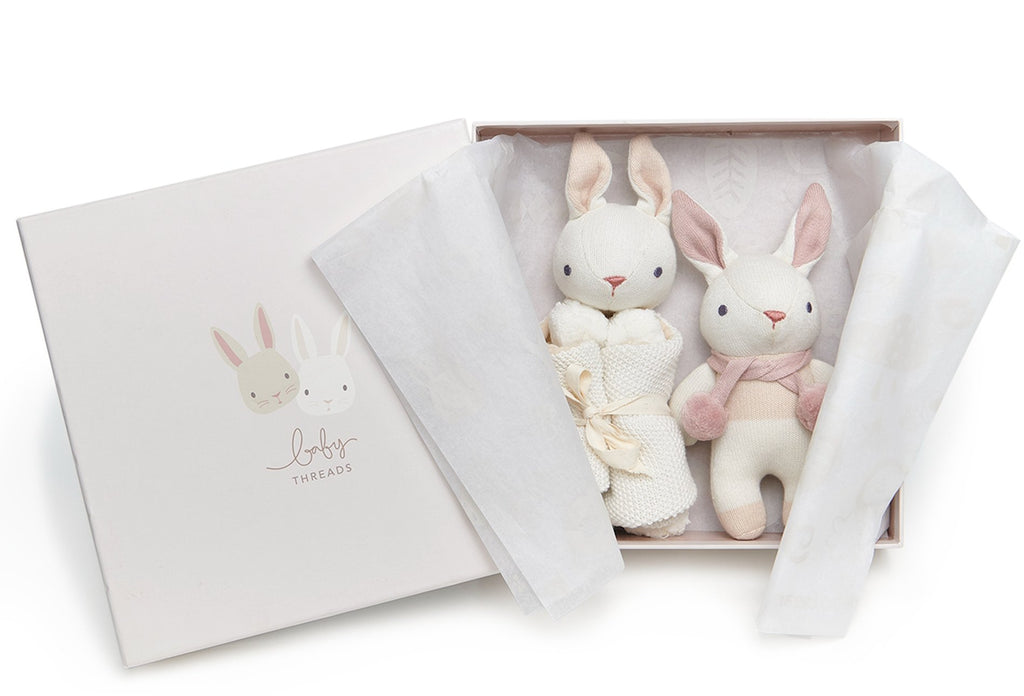 Tender Leaf Toys Baby Threads Cream Bunny Baby Gift Set - Little Whispers