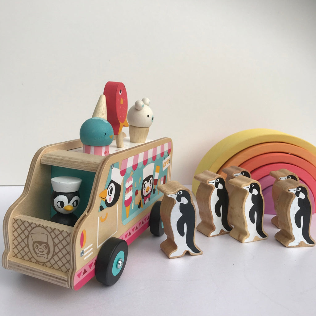 Tenderleaf Toys Wooden- Penguin's Gelato Van - Little Whispers