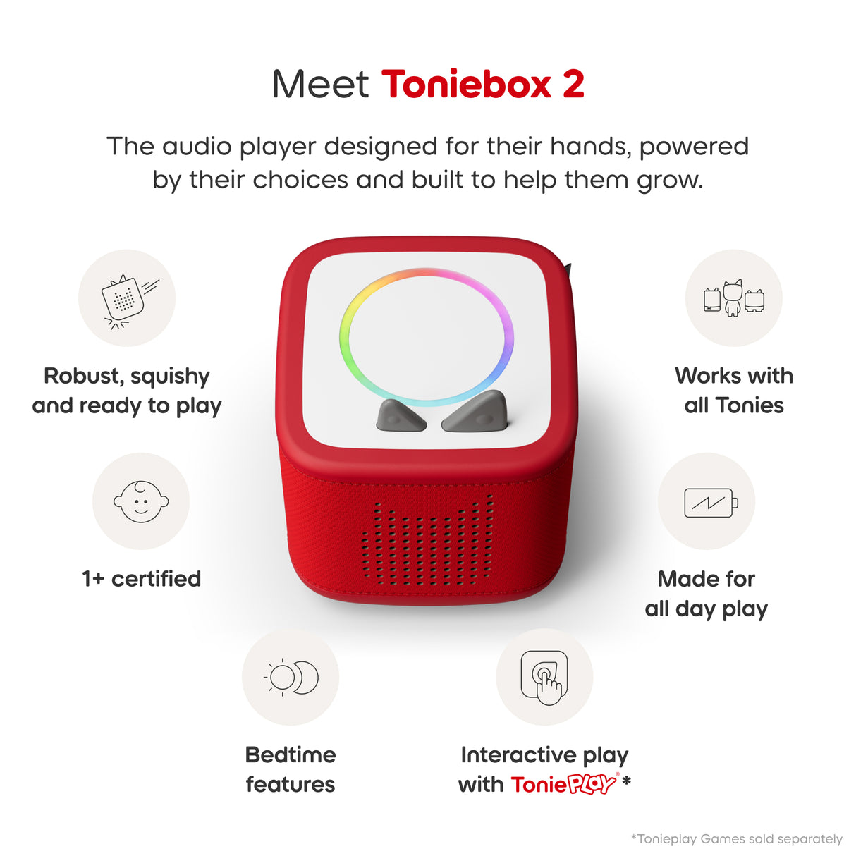 Toniebox 2 Sunset Red Starter Set Creative Tonie Rubie 