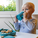Tum Tum Silicone Blue 3 Way Trainer Cup with Straw - Little Whispers