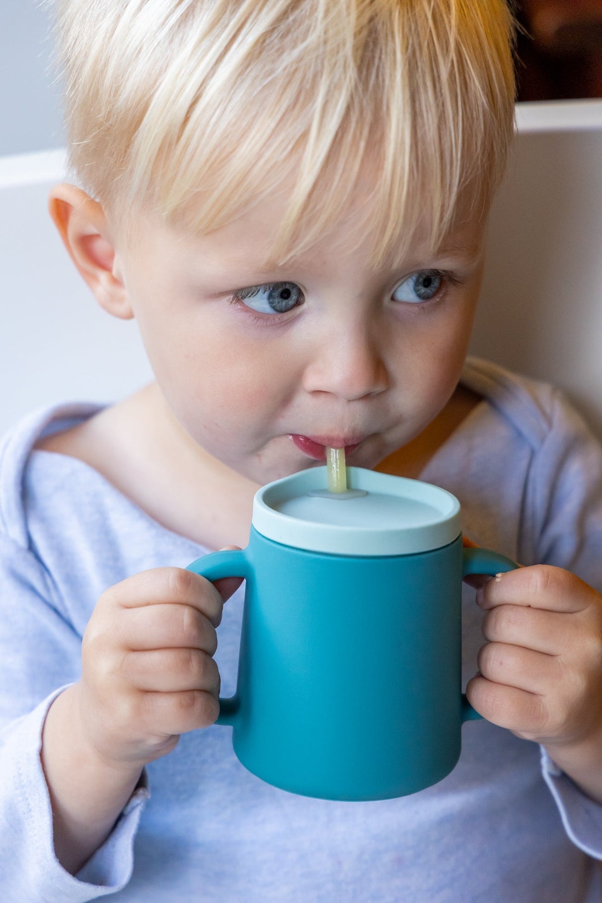 Tum Tum Silicone Blue 3 Way Trainer Cup with Straw - Little Whispers