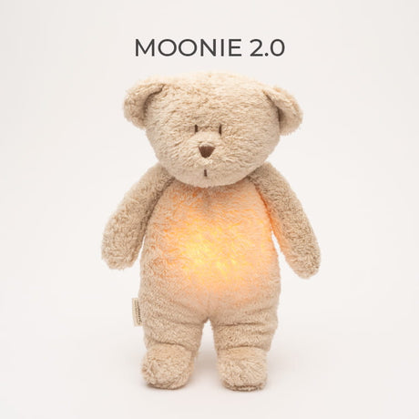 Moonie 2.0 Sand Nature Bear - The Organic Hummy Bear with Lamp - Little Whispers