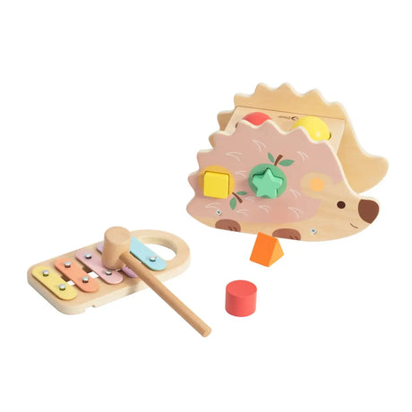 Wooden Hedgehog Pound Bench Hammer Xylophone