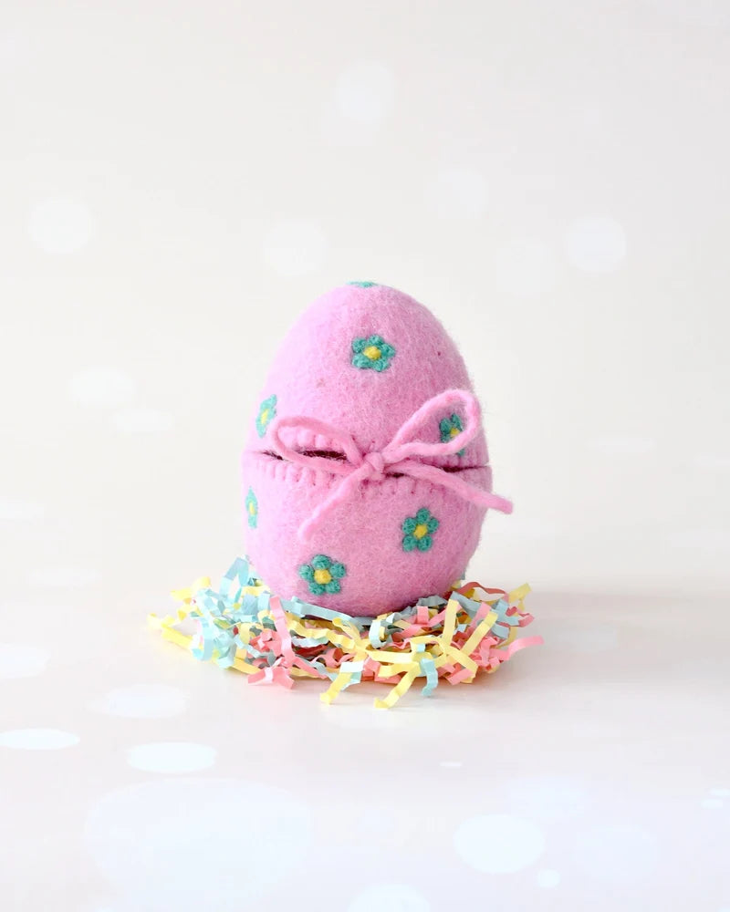 Tara's Treasures Felt Surprise Egg with Yellow Duckling Inside