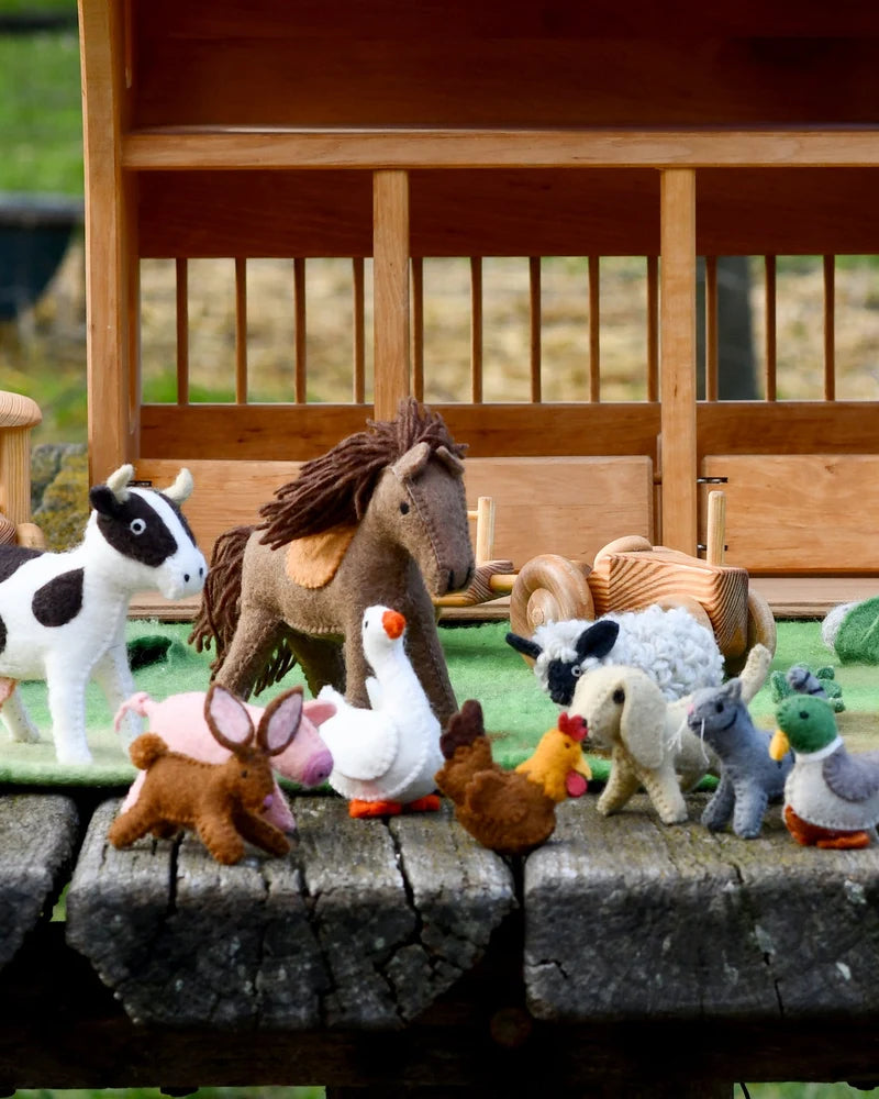 Tara's Treasures  Felt Farm Animals Toys Set - Set of 10 Toys