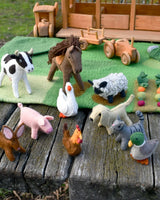 Tara's Treasures  Felt Farm Animals Toys Set - Set of 10 Toys