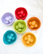 Tara's Treasures Colourful Felt Colour Sorter Balls and Bowls