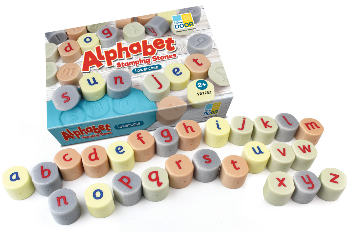 Alphabet stamping stones set showing all 26 letters