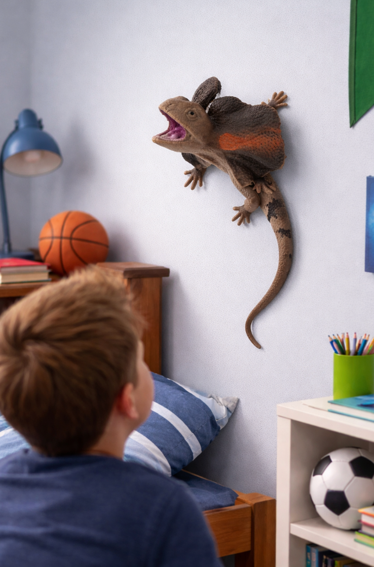 Realistic Frill-Necked Lizard Toy