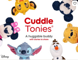 Collection of Disney Cuddle Tonies plush toys on a white background
