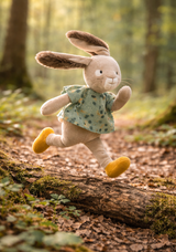 Moulin Roty Sauge the rabbit running in a forest