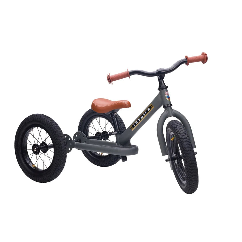 TryBike 2in 1 Balance Bike/Trike Matte, Grey (Direct Shipping UK Only)