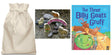 Billy Goats Gruff Story Sack with wooden characters