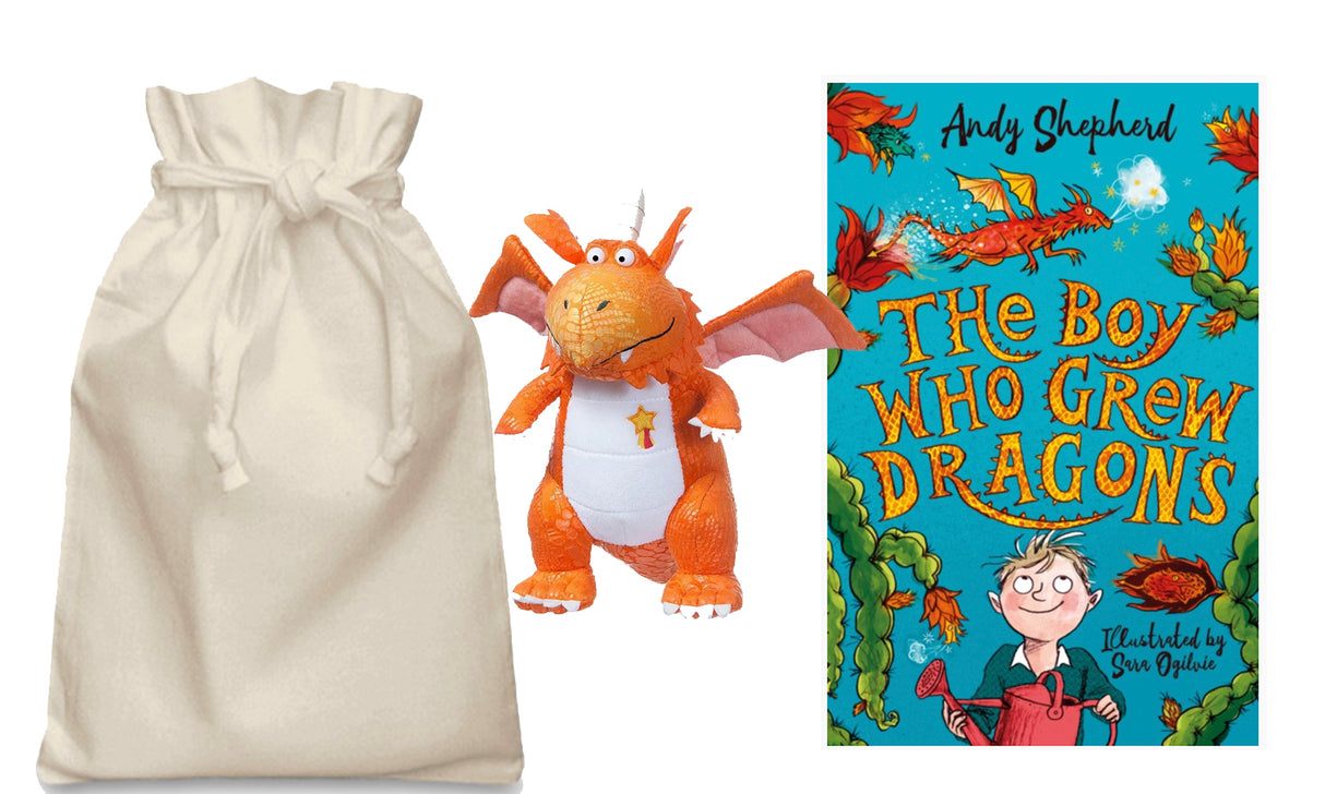 The Boy Who Grew Dragons Story Sack with Dragon Soft Toy
