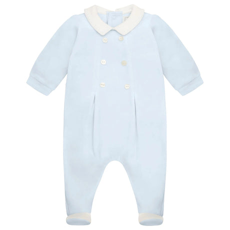 Emile et Rose Kasper Baby Boys Blue Velour Babygrow