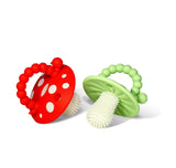 CHOMPY MUSHROOM TEETHER 2PK (RED & GREEN) (POUCH) - Little Whispers