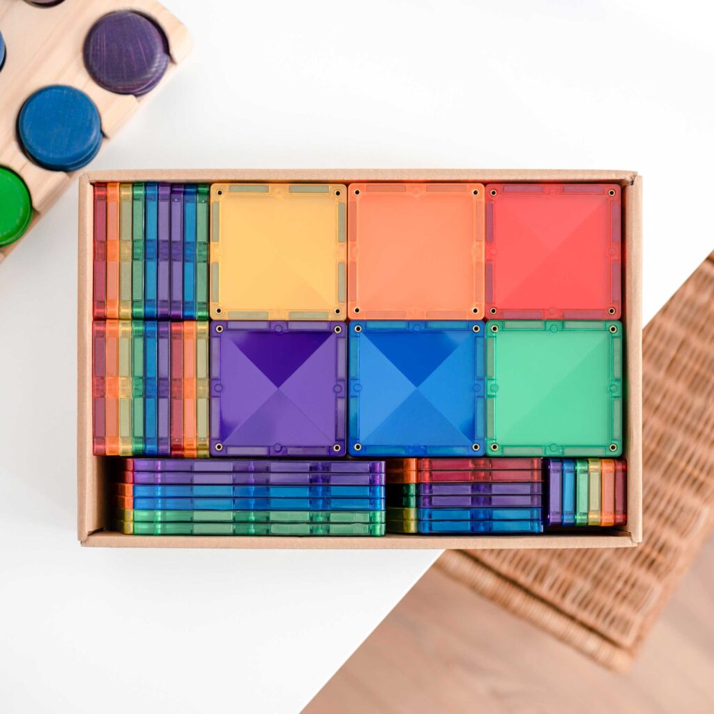 Connetix Tiles Magnetic Building Set - 102 Piece Creative Pack Rainbow - Little Whispers